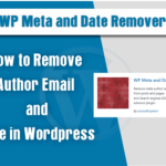 Remove Author Email and Date in Wordpress